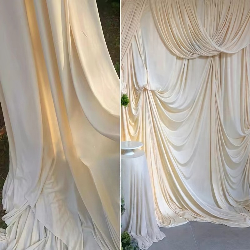 Curtain Curtain - White Coffee Milk Silk Stretch Fabric