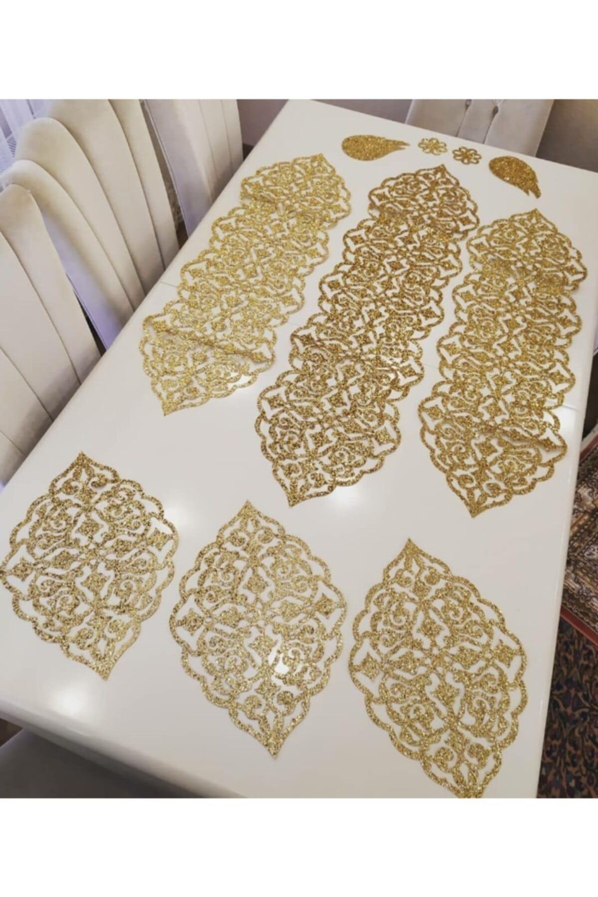 Table Runner - 10-Piece Faux Leather Table Runner and
