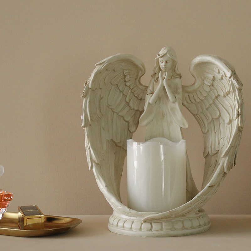 WW resin angel electronic cand - đánh giá và giá Candle Holder Decor