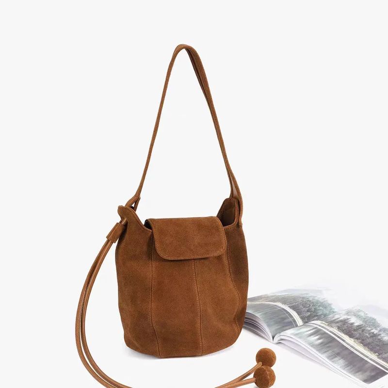 Frosted Suede Bucket Bag Pumpk - đánh giá và giá Interior Design High End