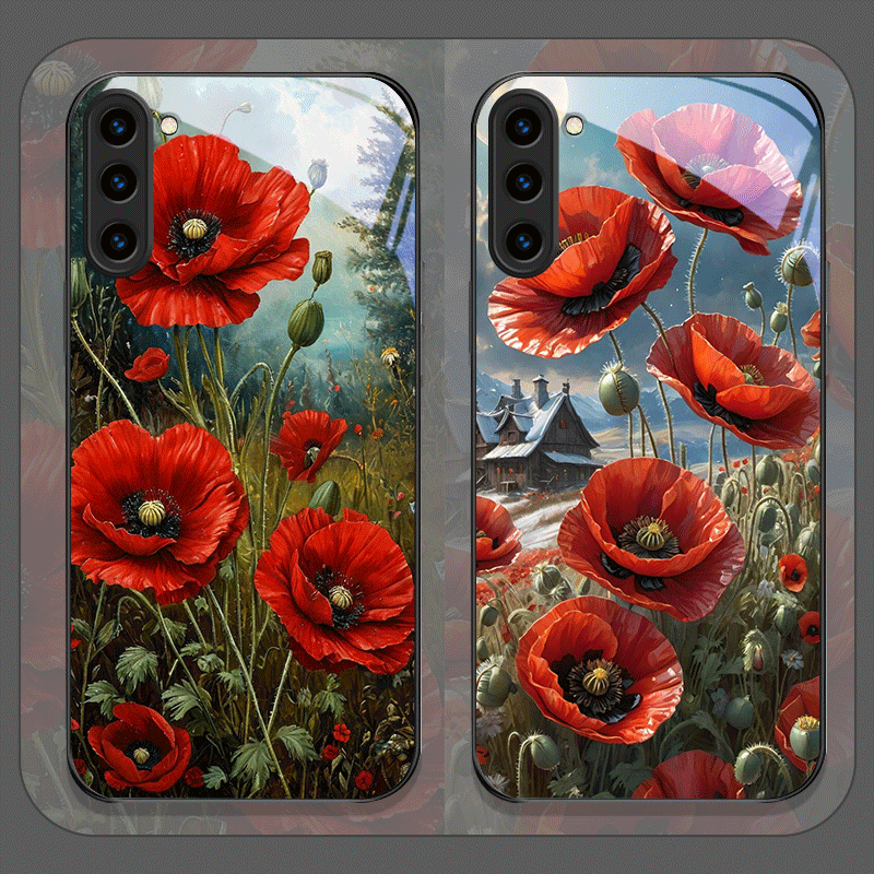 Retro Poppy Flower Bloom Hot R - đánh giá và giá Vase Decor