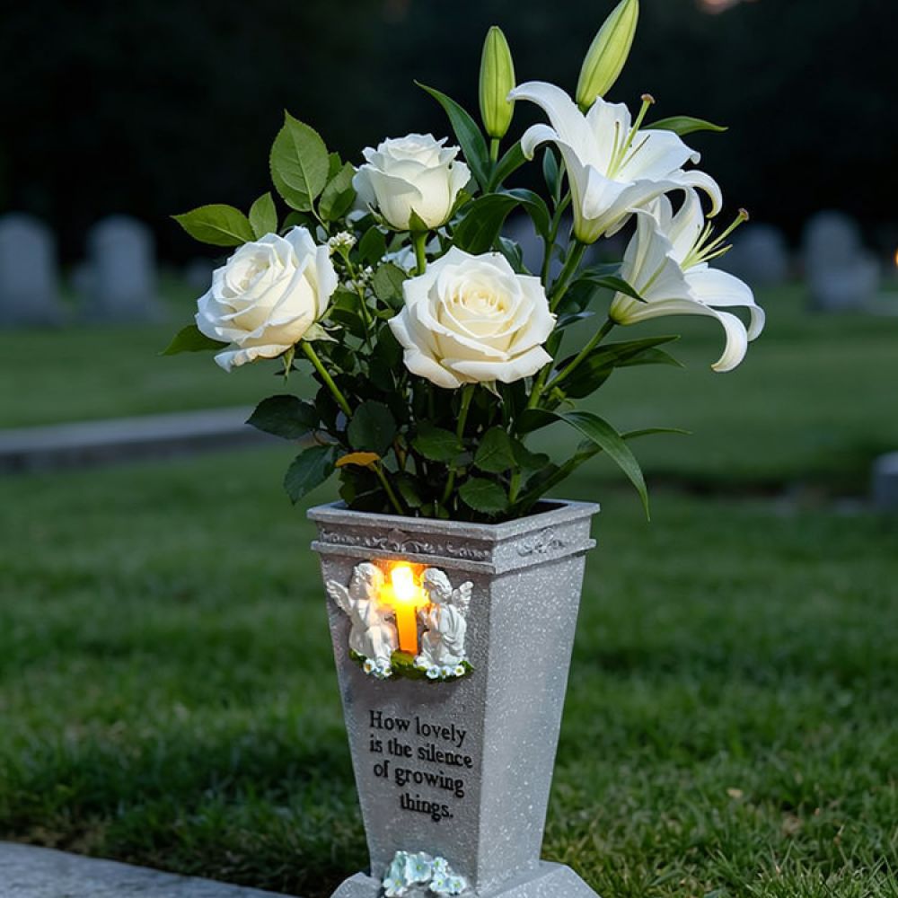 Resin Solar Cross Angel Grave  - đánh giá và giá Vase Decor