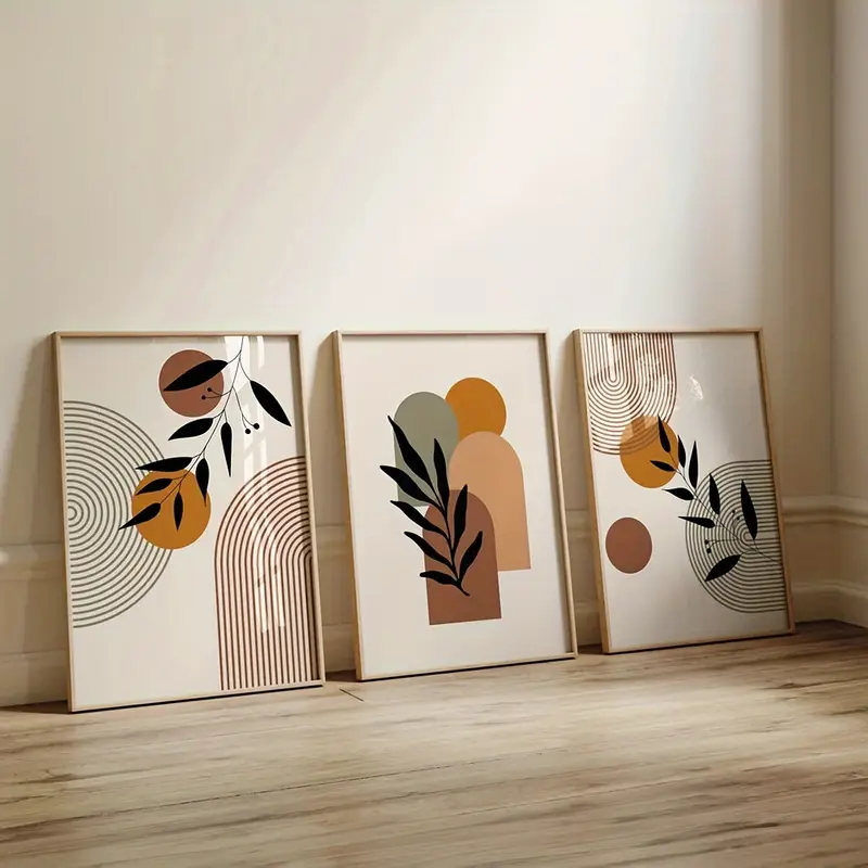 3pcs Bohemian-style Plant Geom - đánh giá và giá Abstract Canvas Set